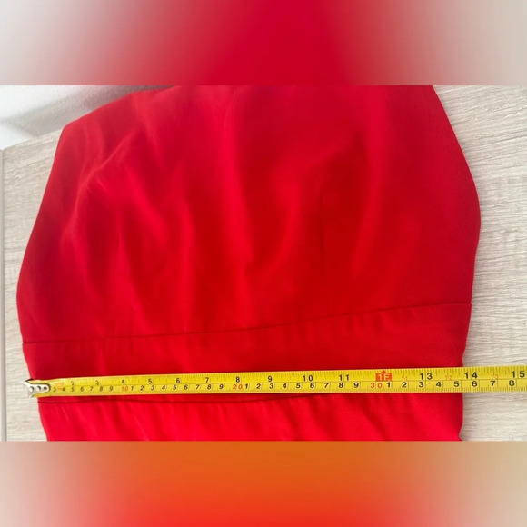 Jill Jill Stuart Red Ruffle Crossback Gown Crepe Red Evening Formal NWT Size 8 - Picture 7 of 11